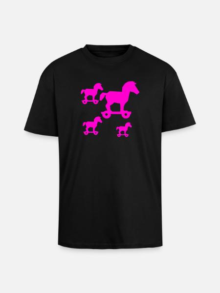horses - Unisex Oversized Heavyweight T-shirt - black
