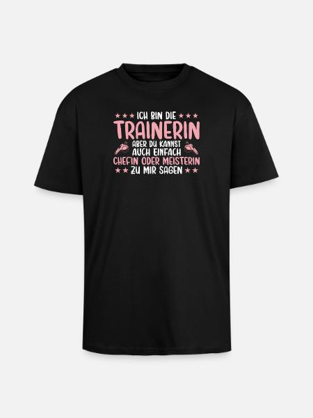 Trainerin Chefin oder Meisterin Fußballtrainerin - Oversized Heavyweight Unisex T-Shirt - Schwarz