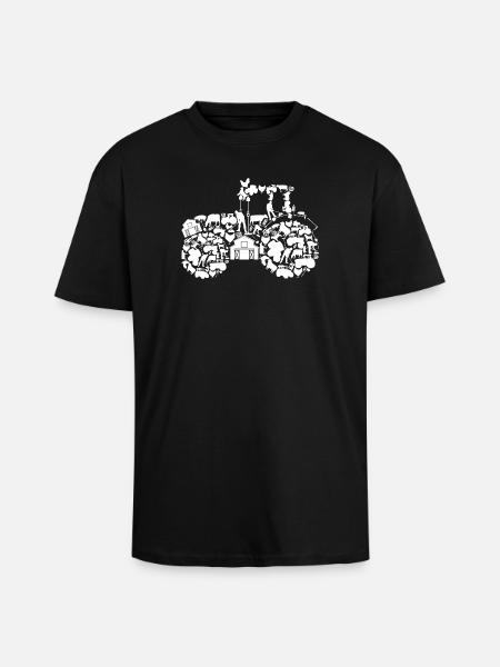Tractor Silhouette - Unisex Oversized Heavyweight T-shirt - black