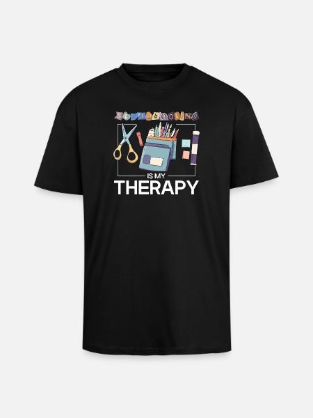 Le scrapbooking, c’est une thérapie - T-shirt unisexe oversize épais - noir
