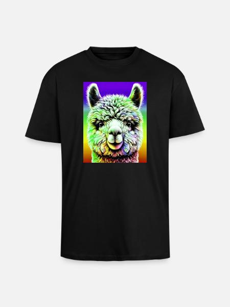 Alpaca - Unisex Oversized Heavyweight T-shirt - black