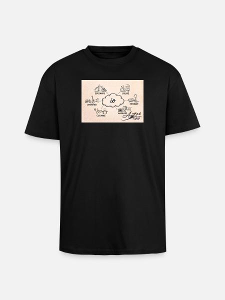 Azzo - Oversized Heavyweight Unisex T-Shirt - Schwarz