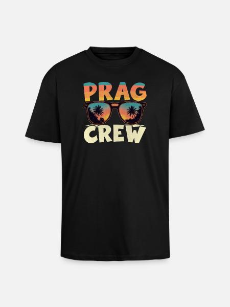 Équipage Prague - T-shirt unisexe oversize épais - noir