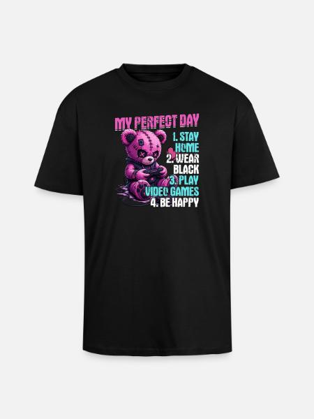 Pastel Goth Soft Goth Gaming Gamer - T-shirt unisexe oversize épais - noir