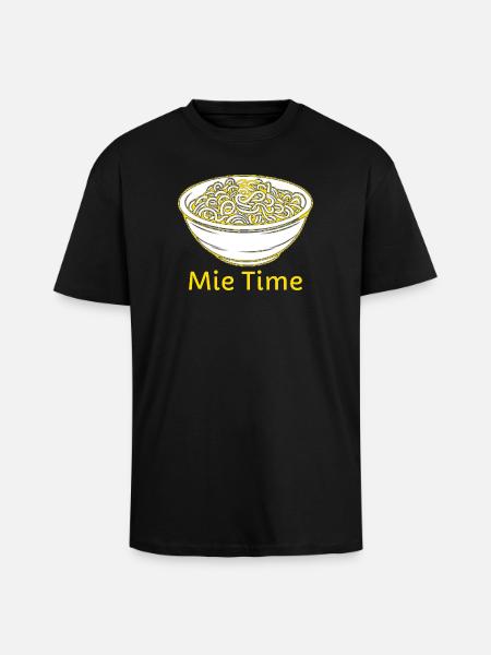 Mie Time Noodle Bowl - Unisex Oversized Heavyweight T-shirt - black