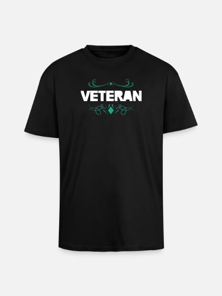 Veteran Pride Ornament Design - Unisex Oversized Heavyweight T-shirt - black