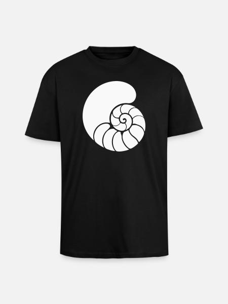 Spiral Pattern Shell - Unisex Oversized Heavyweight T-shirt - black