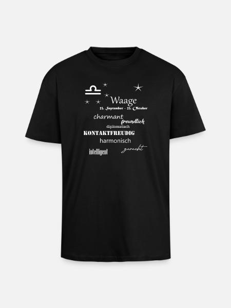 Waage_Sternzeichen - Oversized Heavyweight Unisex T-Shirt - Schwarz