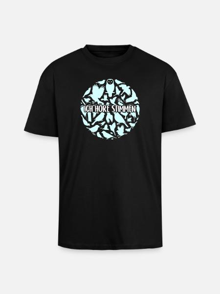 Vogelsilhouetten Vogelstimmen - Oversized Heavyweight Unisex T-Shirt - Schwarz