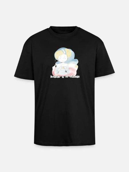 Crochet is my therapy - Unisex Oversized Heavyweight T-shirt - black