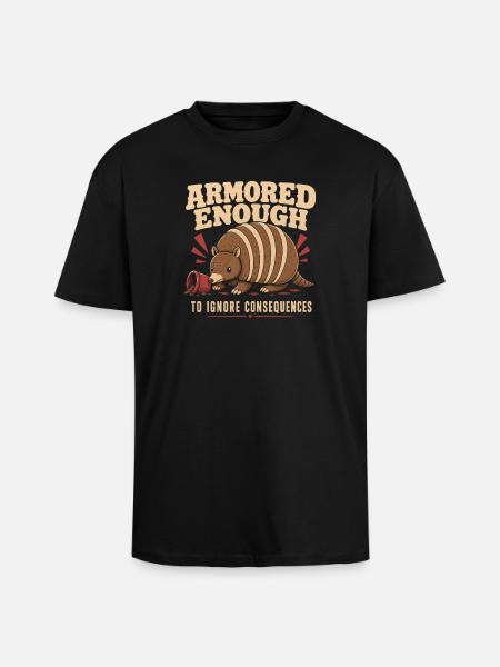 Armadillo Drôle Armadillo Texas - T-shirt unisexe oversize épais - noir