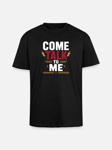 Viens me parler en gras - T-shirt unisexe oversize épais - noir