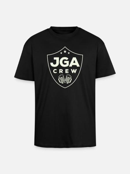 jga_crew_wappen- - T-shirt unisexe oversize épais - noir