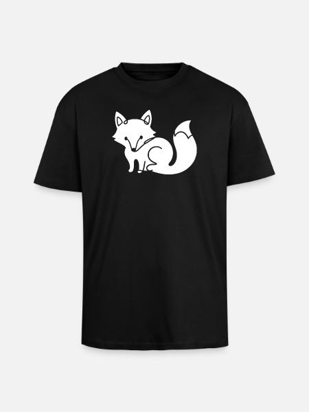 Fuchs Silhouette – Waldtier Minimal Motiv - Oversized Heavyweight Unisex T-Shirt - Schwarz