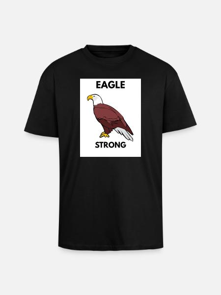 Thème graphique Eagle Strong - T-shirt unisexe oversize épais - noir