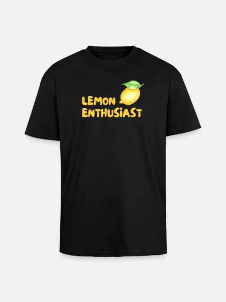 Citrus Lover Lemon Enthusiast - Unisex Oversized Heavyweight T-shirt - black