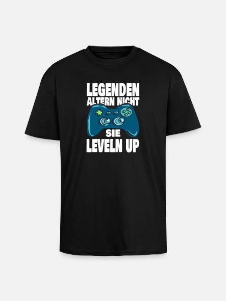Legenden Leveln Up - Oversized Heavyweight Unisex T-Shirt - Schwarz