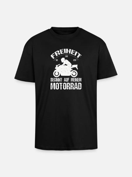 Freiheit Motorrad - Oversized Heavyweight Unisex T-Shirt - Schwarz