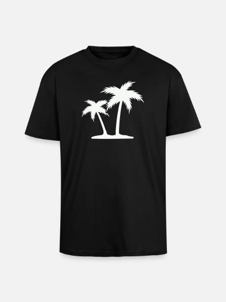 Palm Island Silhouette - Unisex Oversized Heavyweight T-shirt - black