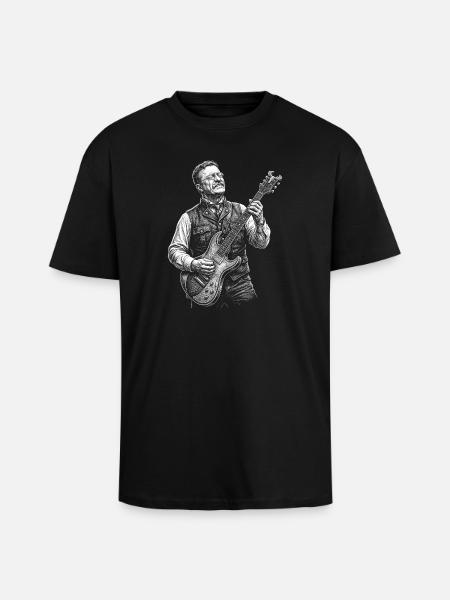 Theodore Roosevelt Taft Gitarre - Oversized Heavyweight Unisex T-Shirt - Schwarz