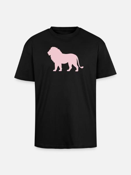 Pastel Lion Silhouette - Unisex Oversized Heavyweight T-shirt - black