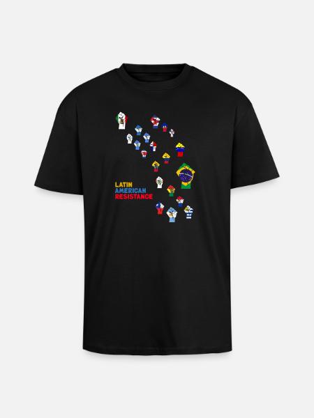 Latin American Resistance Mosaic - Unisex Oversized Heavyweight T-shirt - black