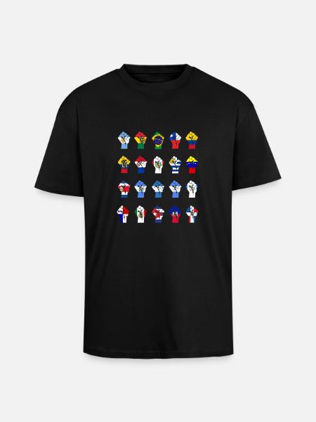 Latin American Resistance - Unisex Oversized Heavyweight T-shirt - black