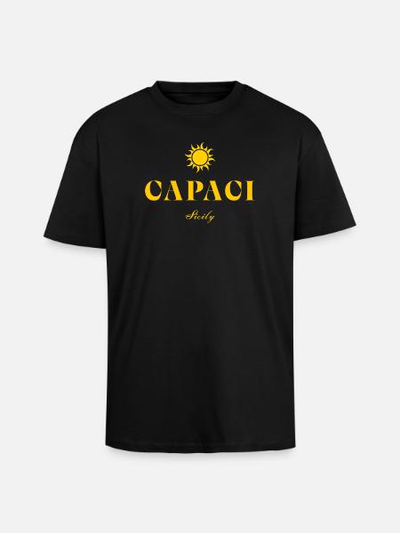 Capaci Sicily Sun - Unisex Oversized Heavyweight T-shirt - black