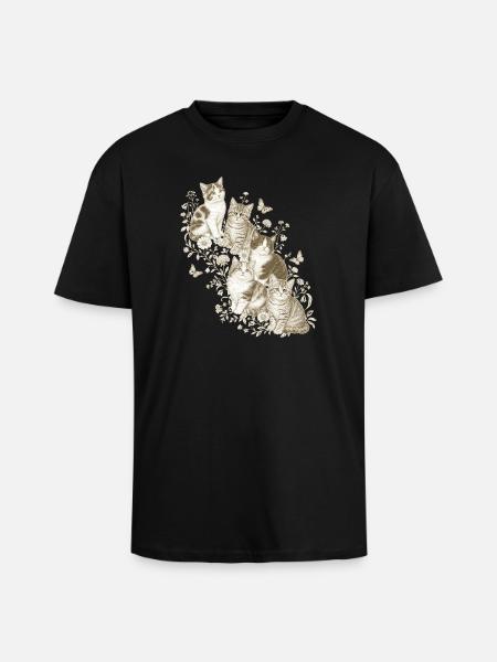 Kätzchennatur - Oversized Heavyweight Unisex T-Shirt - Schwarz