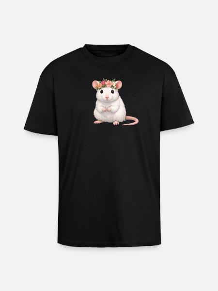 Ratte - Oversized Heavyweight Unisex T-Shirt - Schwarz