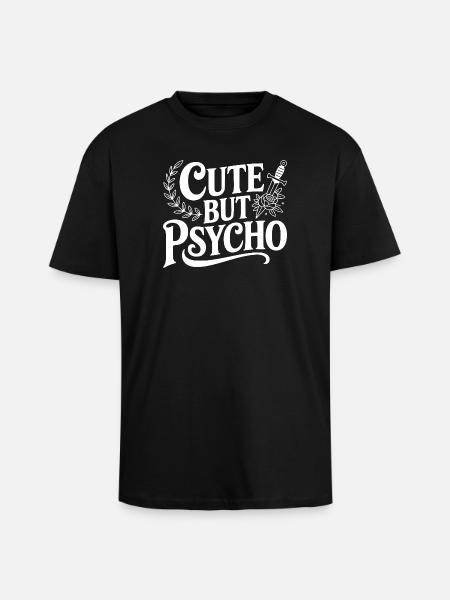 Niedlich, aber psycho - Oversized Heavyweight Unisex T-Shirt - Schwarz