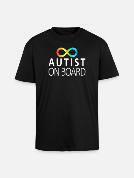 Autist on Board: Neurodiversity Stickers - Unisex Oversized Heavyweight T-shirt - black