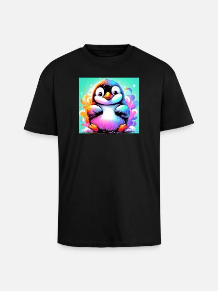 penguin - Unisex Oversized Heavyweight T-shirt - black
