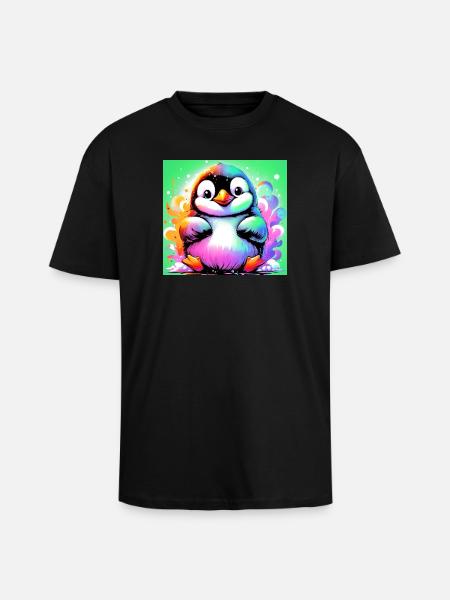 penguin - Unisex Oversized Heavyweight T-shirt - black