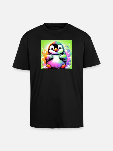 penguin - Unisex Oversized Heavyweight T-shirt - black