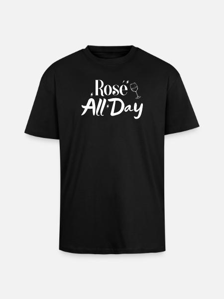 Rosé all day - Unisex Oversized Heavyweight T-shirt - black