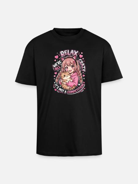 Relax We're All Crazy Competition - Unisex Oversized Heavyweight T-shirt - black