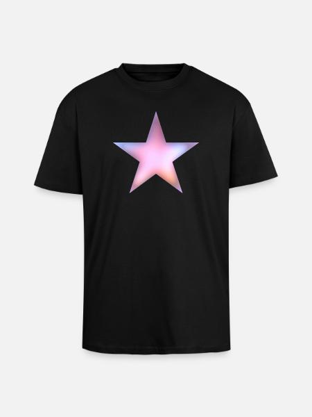 Star - Unisex Oversized Heavyweight T-shirt - black