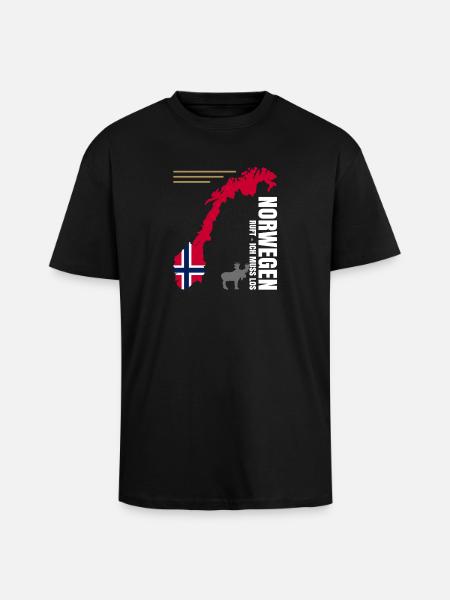 Émigration de Norvège - T-shirt unisexe oversize épais - noir