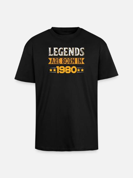 Birthday born in 1980 - Unisex Oversized Heavyweight T-shirt - black