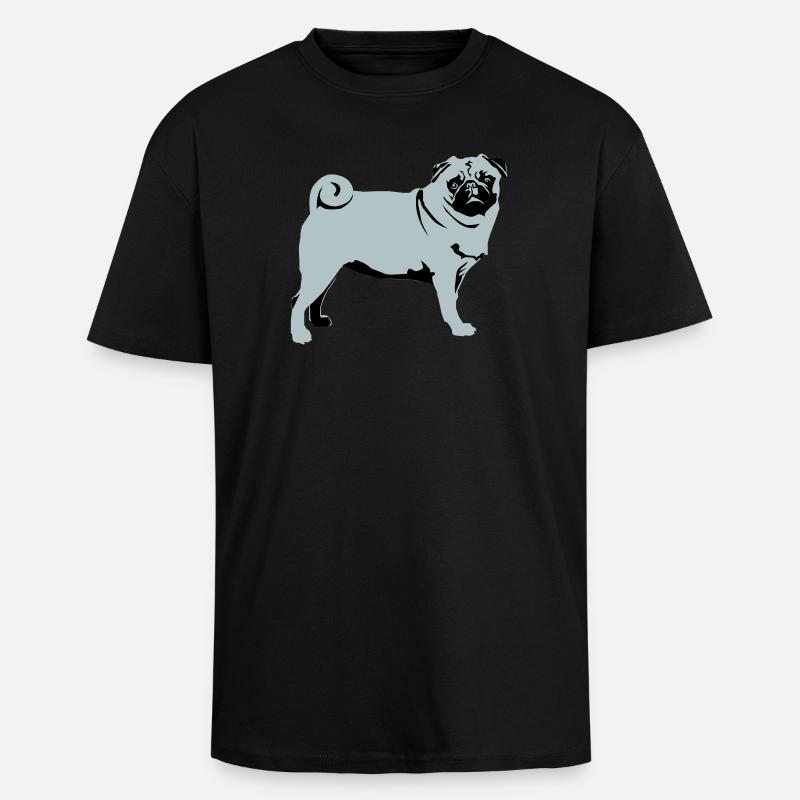 Pug - Unisex Oversized Heavyweight T-shirt - black