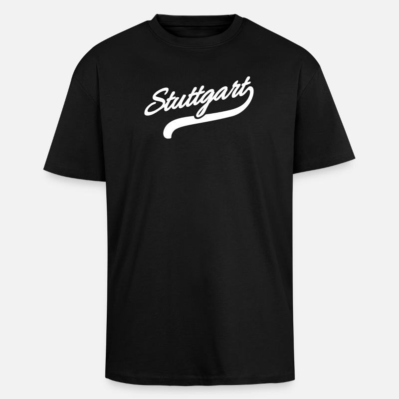 Stuttgart Retro - Oversized Heavyweight Unisex T-Shirt - Schwarz
