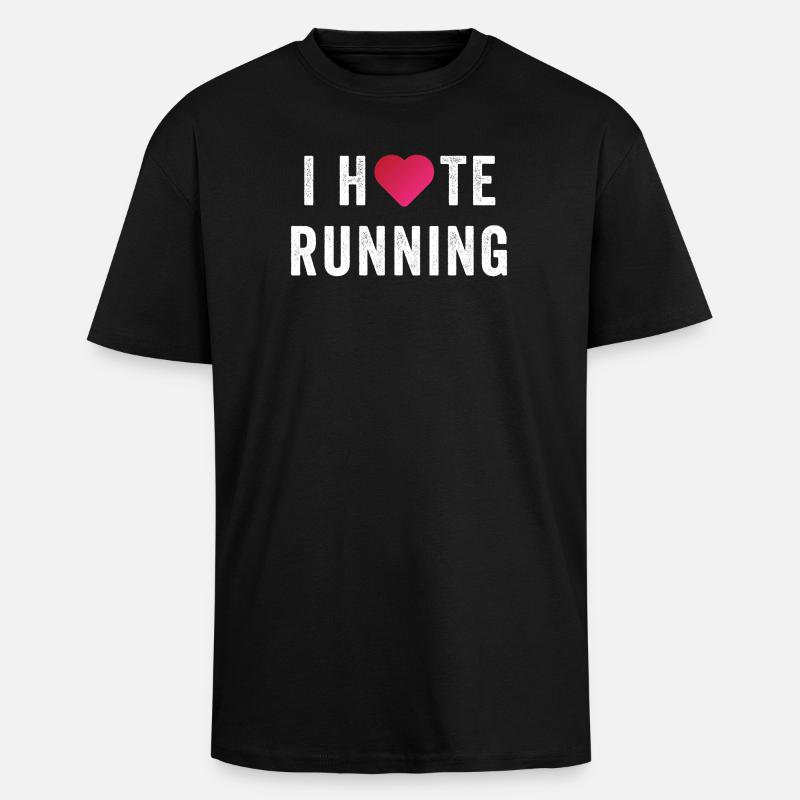 I Love/Hate Running - Unisex Oversized Heavyweight T-shirt - black