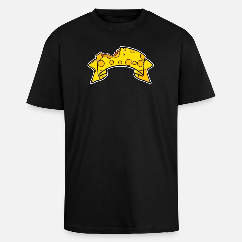 Fromage Bannière - T-shirt unisexe oversize épais - noir