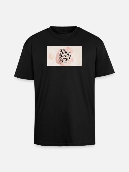 Sie sagte Ja – Verlobungsfeier Stil - T-shirt unisexe oversize épais - noir