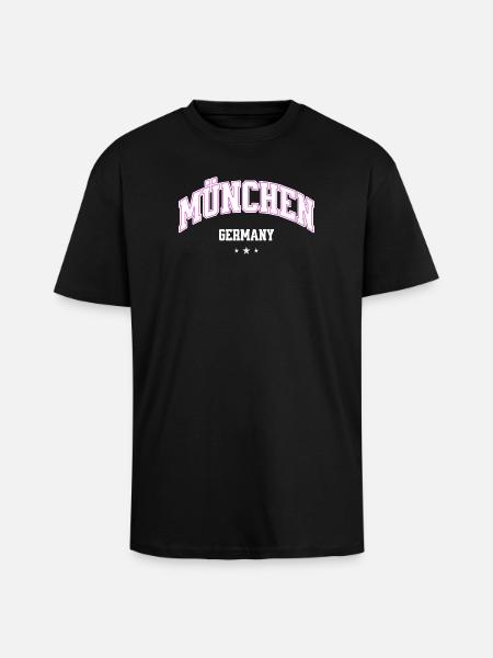 Munich Neon Bow Flair - Unisex Oversized Heavyweight T-shirt - black