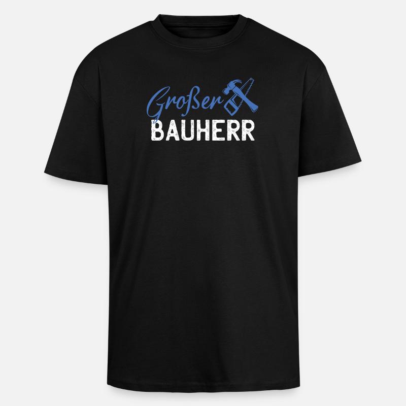 GrafBen Builder Building Graphics - Unisex Oversized Heavyweight T-shirt - black