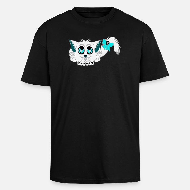 Geister-katze, Halloween Outfit, Mädchen - Oversized Heavyweight Unisex T-Shirt - Schwarz