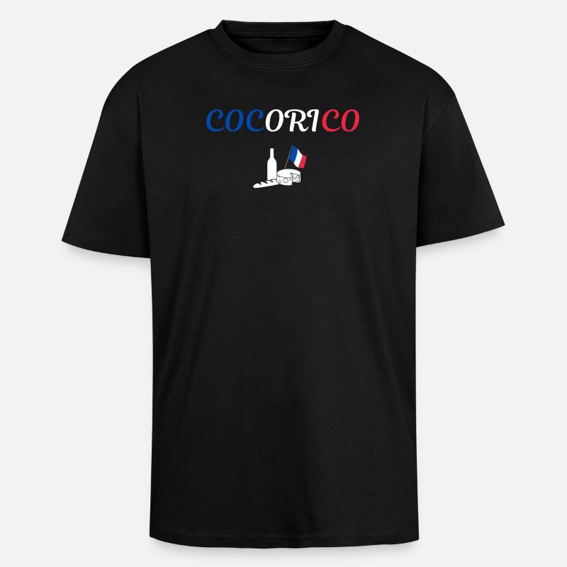 Cocorico - T-shirt unisexe oversize épais - noir