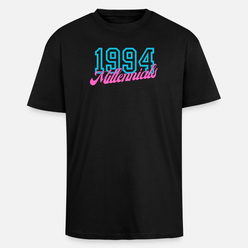1994 Millennials Retro Datum Design - Oversized Heavyweight Unisex T-Shirt - Schwarz